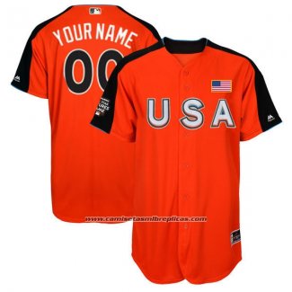 Camiseta Beisbol Hombre USA 2017 All Star Personalizada Naranja