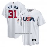 Camiseta Beisbol Hombre USA 2023 Cedric Mullins Replica Blanco