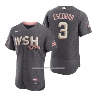 Camiseta Beisbol Hombre Washington Nationals Alcides Escobar 2022 City Connect Autentico Gris