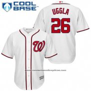 Camiseta Beisbol Hombre Washington Nationals Dan Uggla 26 Blanco Primera Cool Base