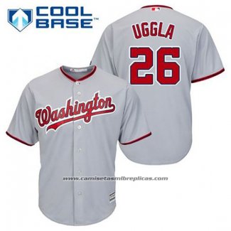 Camiseta Beisbol Hombre Washington Nationals Dan Uggla 26 Gris Cool Base