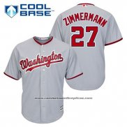 Camiseta Beisbol Hombre Washington Nationals Jordan Zimmermann 27 Gris Cool Base