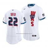 Camiseta Beisbol Hombre Washington Nationals Juan Soto 2021 All Star Autentico Blanco