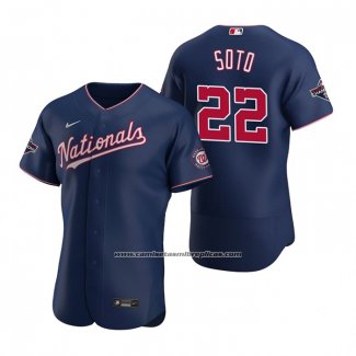 Camiseta Beisbol Hombre Washington Nationals Juan Soto Autentico Replica Azul