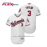 Camiseta Beisbol Hombre Washington Nationals Michael A. Taylor Flex Base Entrenamiento de Primavera 2019 Blanco