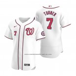 Camiseta Beisbol Hombre Washington Nationals Trea Turner Autentico Primera 2020 Blanco