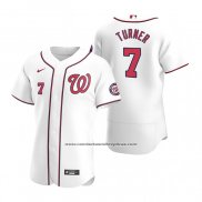 Camiseta Beisbol Hombre Washington Nationals Trea Turner Autentico Primera 2020 Blanco