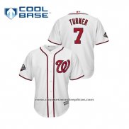 Camiseta Beisbol Hombre Washington Nationals Trea Turner Cool Base Blanco