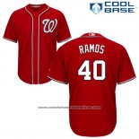 Camiseta Beisbol Hombre Washington Nationals Wilson Ramos Rojo Autentico Collection Cool Base