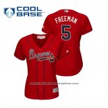 Camiseta Beisbol Mujer Atlanta Braves Freddie Freeman Cool Base Alterno 2019 Rojo