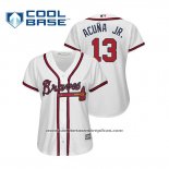 Camiseta Beisbol Mujer Atlanta Braves Ronald Acuna Jr. Cool Base Primera 2019 Blanco