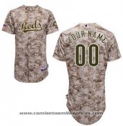 Camiseta Beisbol Mujer Cincinnati Reds Personalizada Camo