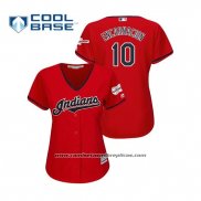 Camiseta Beisbol Mujer Cleveland Indians Edwin Encarnacion 2019 All Star Patch Cool Base Rojo