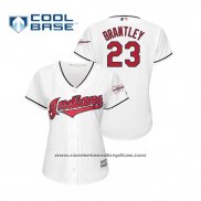 Camiseta Beisbol Mujer Cleveland Indians Michael Brantley 2019 All Star Patch Cool Base Blanco