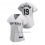 Camiseta Beisbol Mujer Colorado Rockies Charlie Blackmon 2020 Replica Primera Blanco