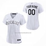 Camiseta Beisbol Mujer Colorado Rockies Primera Replica Personalizada Blanco