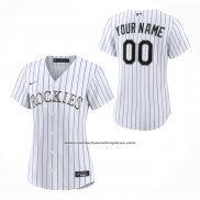 Camiseta Beisbol Mujer Colorado Rockies Primera Replica Personalizada Blanco