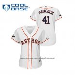 Camiseta Beisbol Mujer Houston Astros Brad Peacock 2019 Postemporada Cool Base Blanco