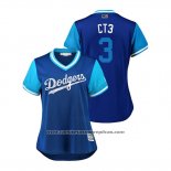 Camiseta Beisbol Mujer Los Angeles Dodgers Chris Taylor 2018 LLWS Players Weekend Ct3 Azul