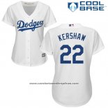 Camiseta Beisbol Mujer Los Angeles Dodgers Clayton Kershaw Cool Base Blanco