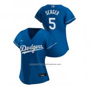 Camiseta Beisbol Mujer Los Angeles Dodgers Corey Seager 2020 Replica Alterno Azul