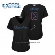 Camiseta Beisbol Mujer Miami Marlins Starlin Castro Cool Base Alterno 2019 Negro