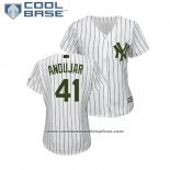 Camiseta Beisbol Mujer New York Yankees Miguel Andujar 2018 Dia de los Caidos Cool Base Blanco