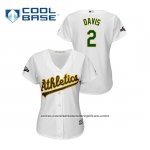 Camiseta Beisbol Mujer Oakland Athletics Khris Davis 2019 Postemporada Cool Base Blanco