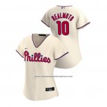 Camiseta Beisbol Mujer Philadelphia Phillies J.t. Realmuto 2020 Replica Alterno Crema