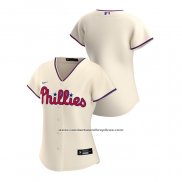Camiseta Beisbol Mujer Philadelphia Phillies Replica 2020 Alterno Crema