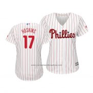Camiseta Beisbol Mujer Philadelphia Phillies Rhys Hoskins Cool Base Primera Blanco