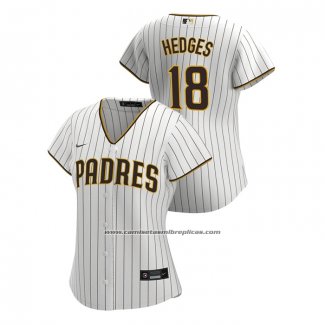 Camiseta Beisbol Mujer San Diego Padres Austin Hedges Replica 2020 Primera Blanco