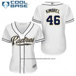 Camiseta Beisbol Mujer San Diego Padres Craig Kimbrel 46 Blanco Primera Cool Base