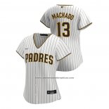 Camiseta Beisbol Mujer San Diego Padres Manny Machado Replica 2020 Primera Blanco