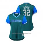 Camiseta Beisbol Mujer Seattle Mariners Marco Gonzales 2018 LLWS Players Weekend Gonzo Aqua