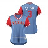 Camiseta Beisbol Mujer Texas Rangers Delino Deshields 2018 LLWS Players Weekend Lil Bop Azul