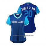 Camiseta Beisbol Mujer Toronto Blue Jays Josh Donaldson 2018 LLWS Players Weekend Bringer Of Rain Azul