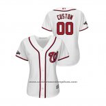Camiseta Beisbol Mujer Washington Nationals Personalizada 2019 Postemporada Cool Base Blanco