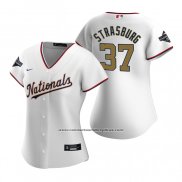 Camiseta Beisbol Mujer Washington Nationals Stephen Strasburg 2020 Gold Program Replica Blanco