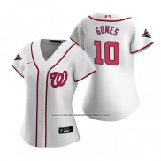 Camiseta Beisbol Mujer Washington Nationals Yan Gomes Replica Blanco