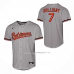 Camiseta Beisbol Nino Baltimore Orioles Jackson Holliday Segunda Replica Gris