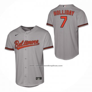 Camiseta Beisbol Nino Baltimore Orioles Jackson Holliday Segunda Replica Gris