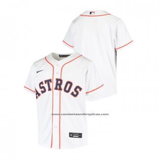 Camiseta Beisbol Nino Houston Astros Replica Primera Blanco