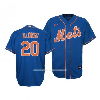 Camiseta Beisbol Nino New York Mets Pete Alonso Replica Cool Base Azul