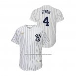 Camiseta Beisbol Nino New York Yankees Lou Gehrig Cooperstown Collection Primera Blanco