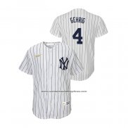 Camiseta Beisbol Nino New York Yankees Lou Gehrig Cooperstown Collection Primera Blanco