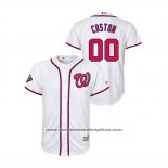 Camiseta Beisbol Nino Washington Nationals Personalizada 2019 World Series Bound Cool Base Blanco