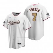 Camiseta Beisbol Nino Washington Nationals Trea Turner 2020 Gold Program Replica Blanco