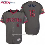 Camiseta Beisbol Hombre Arizona Diamondbacks 2017 Estrellas y Rayas 16 Chris Owings Gris Flex Base