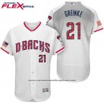 Camiseta Beisbol Hombre Arizona Diamondbacks 2017 Estrellas y Rayas 21 Zack Greinke Blanco Flex Base Camiseta Beisbol Hombre Arizona Diamondbacks 2017 Estrellas y Rayas 21 Zack Greinke Blanco Flex Base